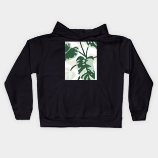 Philodendron leaf illustration Kids Hoodie